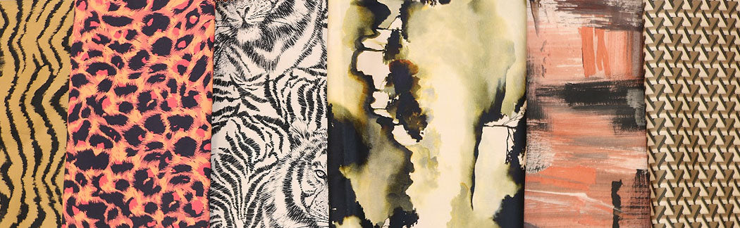 A close up of a painting of a variety of different patterns