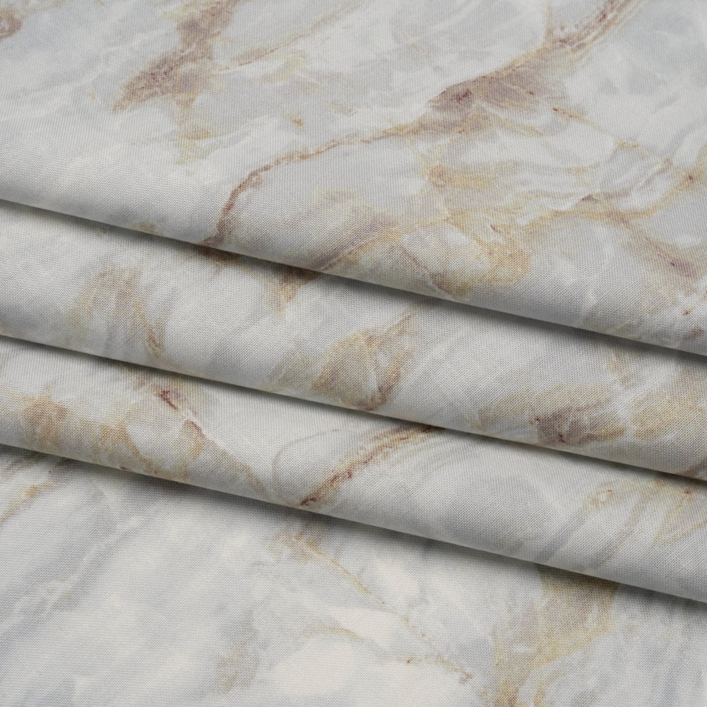 Stonehenge Quilting Cotton by Northcott - Warm Gray Marble 1 Abstract Cracked Stone - Surfaces Collection - Folded
