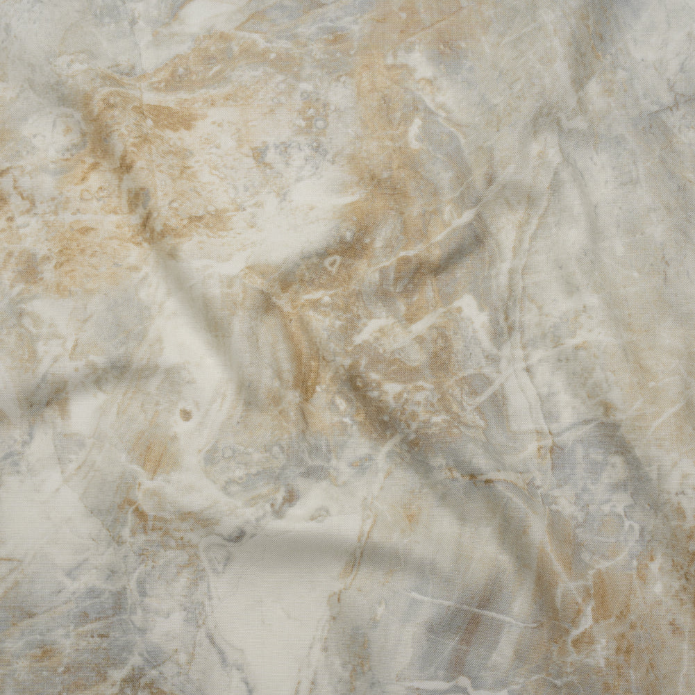 Stonehenge Quilting Cotton by Northcott - Cream Marble 3 Stone Swirl Abstract - Surfaces Collection