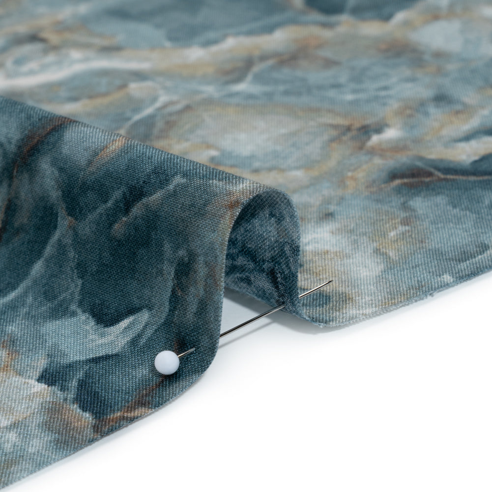 Stonehenge Quilting Cotton by Northcott - Prussian Marble 4 Crystalline Crackle - Surfaces Collection - Detail