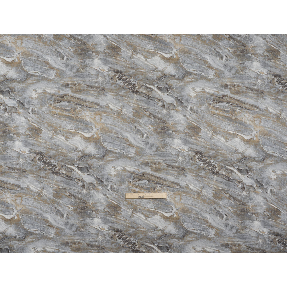 Stonehenge Quilting Cotton by Northcott - Warm Gray Marble 5 Stone Swirl - Surfaces Collection - Full