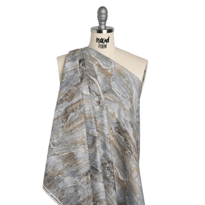 Stonehenge Quilting Cotton by Northcott - Warm Gray Marble 5 Stone Swirl - Surfaces Collection