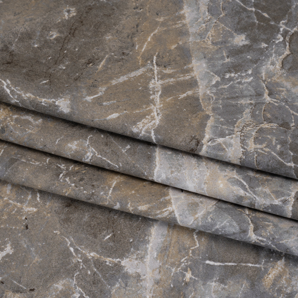 Stonehenge Quilting Cotton by Northcott - Warm Gray Marble 6 Stone Crackle - Surfaces Collection - Folded