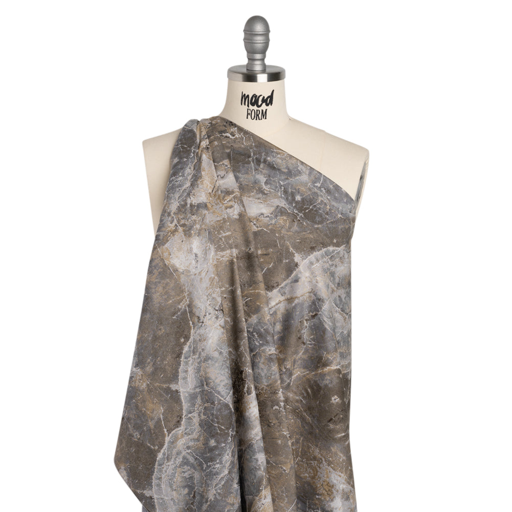 Stonehenge Quilting Cotton by Northcott - Warm Gray Marble 6 Stone Crackle - Surfaces Collection - Drape