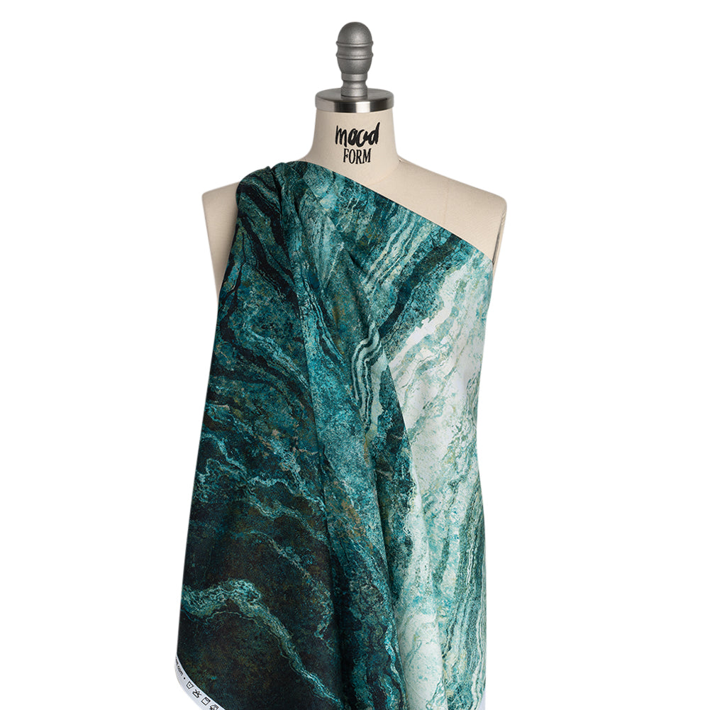Stonehenge Quilting Cotton by Northcott - Blue Planet Swirling Lines Gradient - Ombre II Collection - Drape