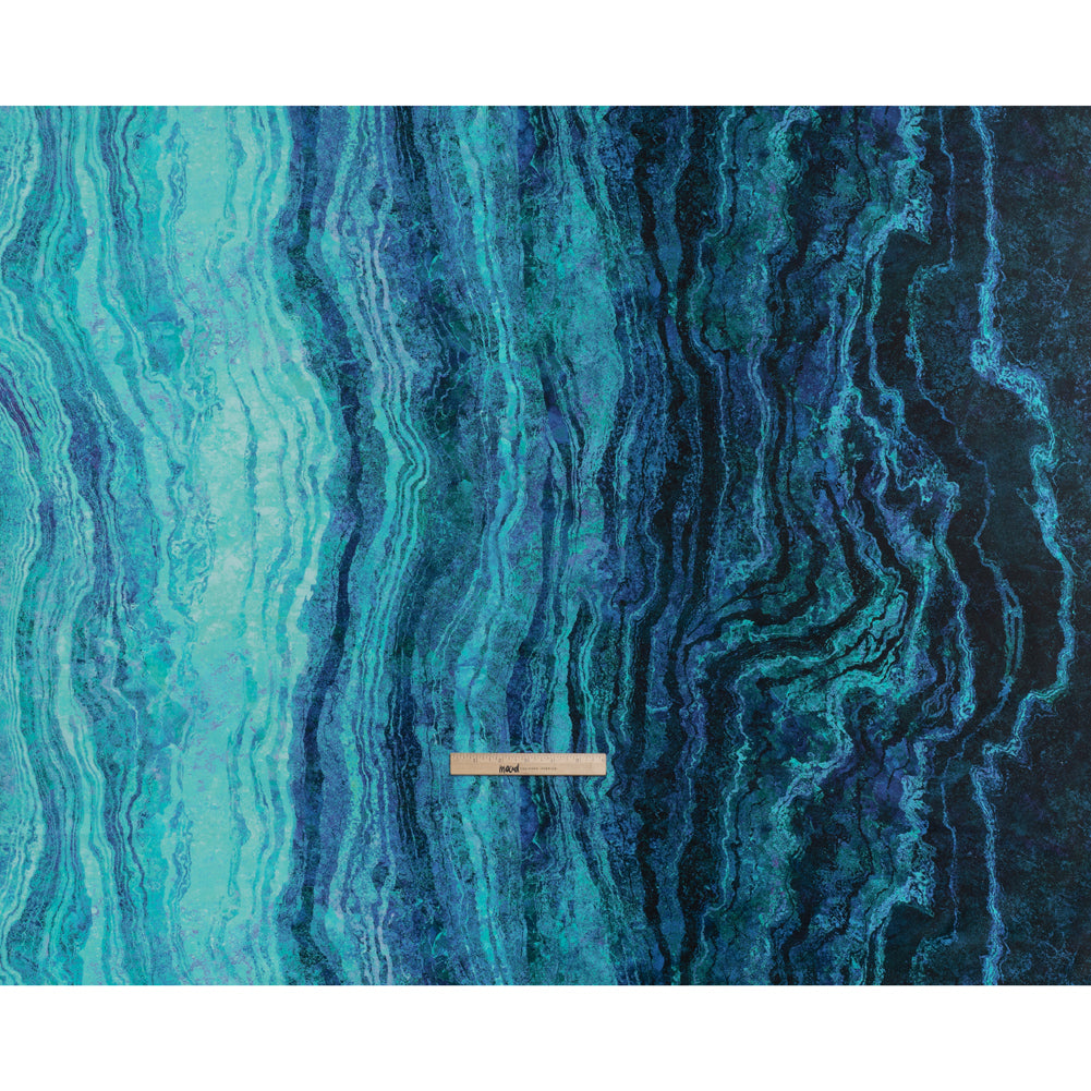 Stonehenge Quilting Cotton by Northcott - Midnight Swirling Lines Gradient - Ombre II Collection - Full
