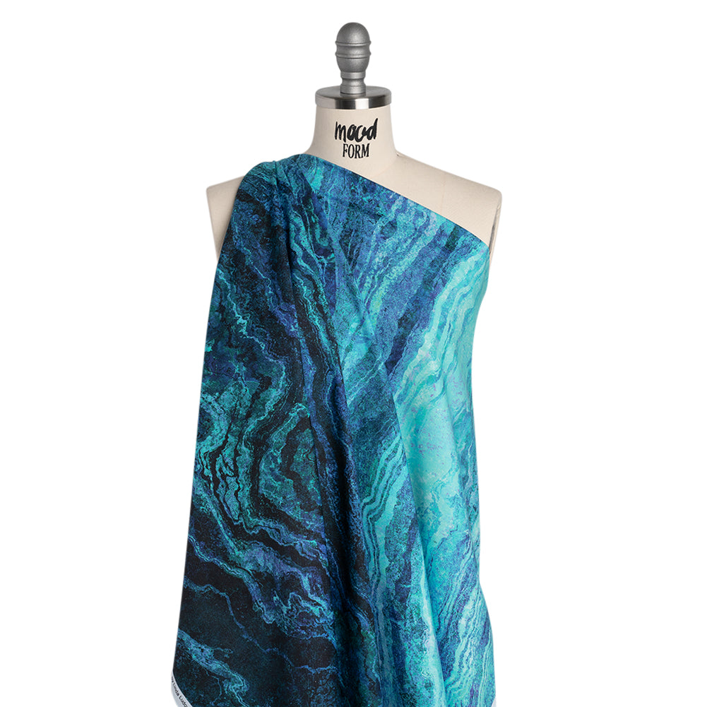 Stonehenge Quilting Cotton by Northcott - Midnight Swirling Lines Gradient - Ombre II Collection - Drape