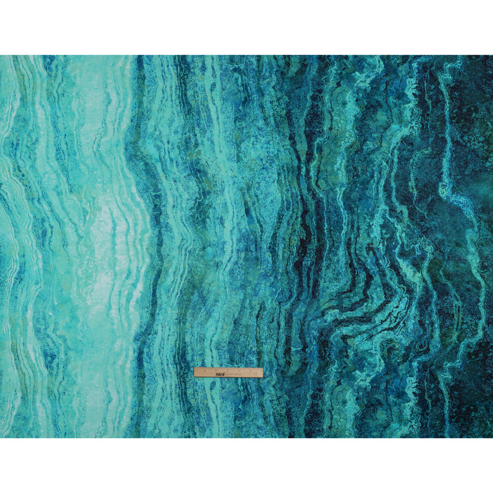 Stonehenge Quilting Cotton by Northcott - Peacock Swirling Lines Gradient - Ombre II Collection - Full