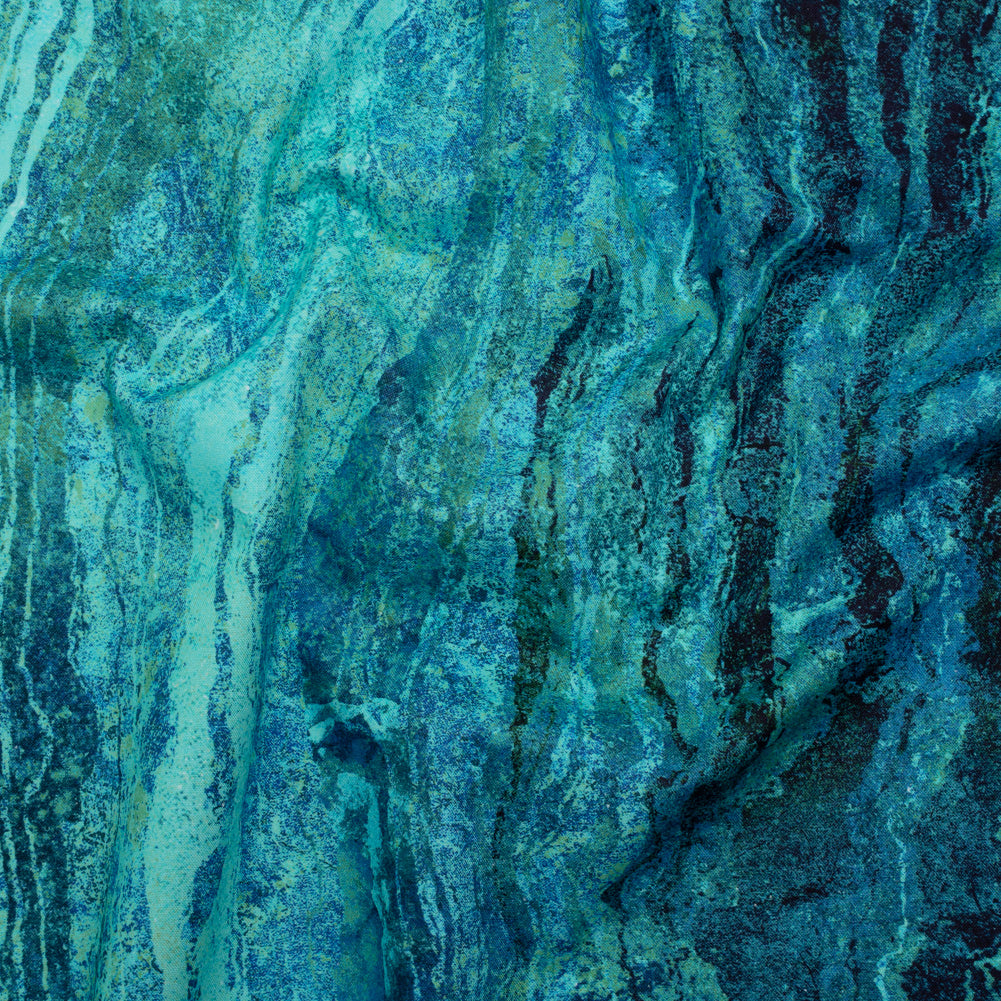 Stonehenge Quilting Cotton by Northcott - Peacock Swirling Lines Gradient - Ombre II Collection