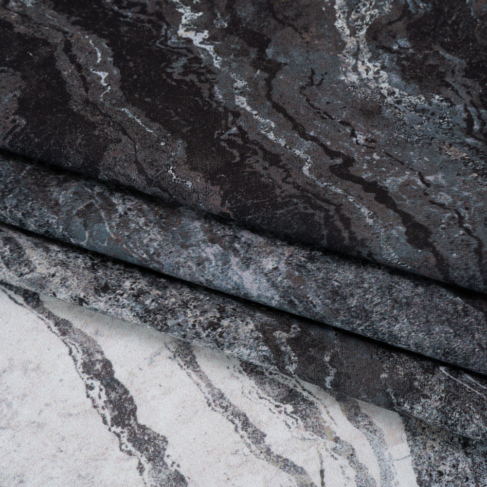 Stonehenge Quilting Cotton by Northcott - Graphite Swirling Lines Gradient - Ombre II Collection - Folded