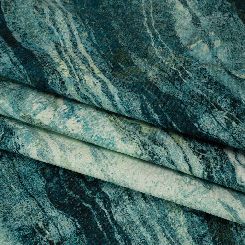 Stonehenge Wide Backing Quilting Cotton by Northcott - Blue Planet Swirling Lines Gradient, 108" Width - Ombre Wide Backing II Collection - Folded