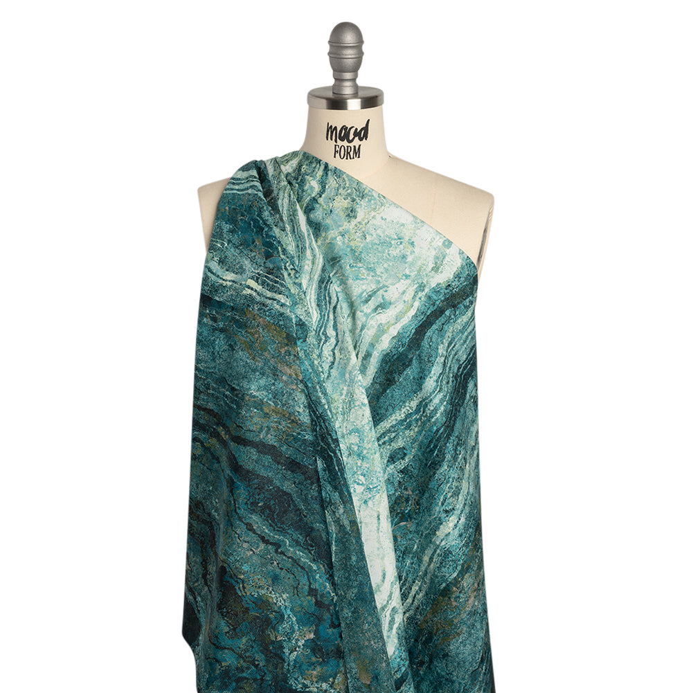 Stonehenge Wide Backing Quilting Cotton by Northcott - Blue Planet Swirling Lines Gradient, 108" Width - Ombre Wide Backing II Collection - Drape