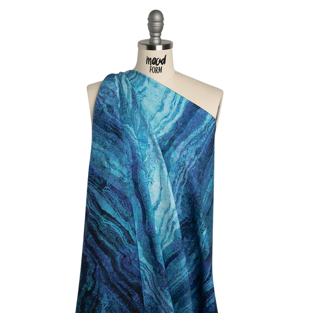 Stonehenge Wide Backing Quilting Cotton by Northcott - Midnight Swirling Lines Gradient, 108" Width - Ombre Wide Backing II Collection - Drape