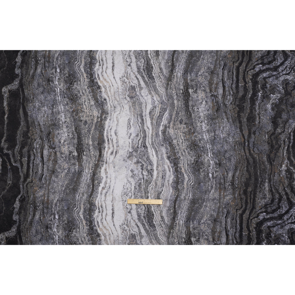 Stonehenge Wide Backing Quilting Cotton by Northcott - Graphite Swirling Lines Gradient, 108" Width - Ombre Wide Backing II Collection - Full