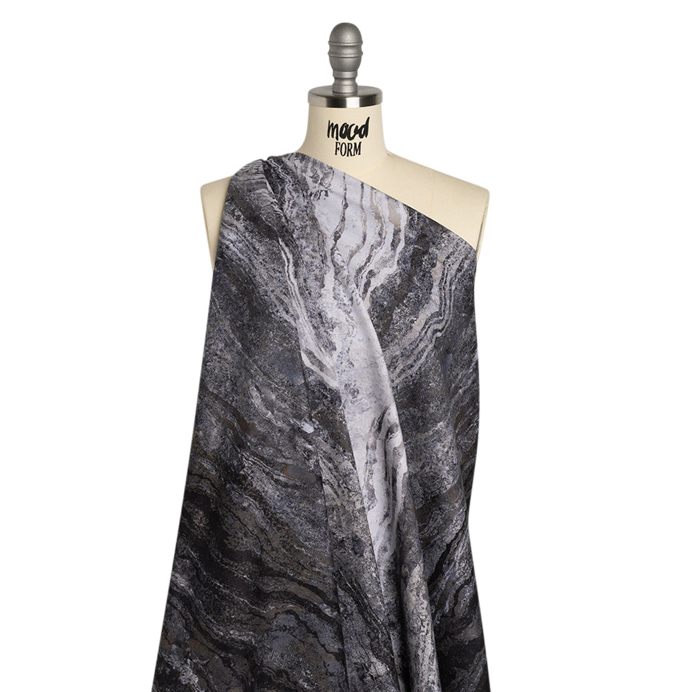 Stonehenge Wide Backing Quilting Cotton by Northcott - Graphite Swirling Lines Gradient, 108" Width - Ombre Wide Backing II Collection - Drape