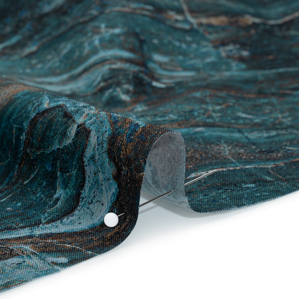 Stonehenge Wide Backing Quilting Cotton by Northcott - Prussian Marble 5 Stone Swirl, 108" Width - Surfaces Wide Backing Collection - Detail