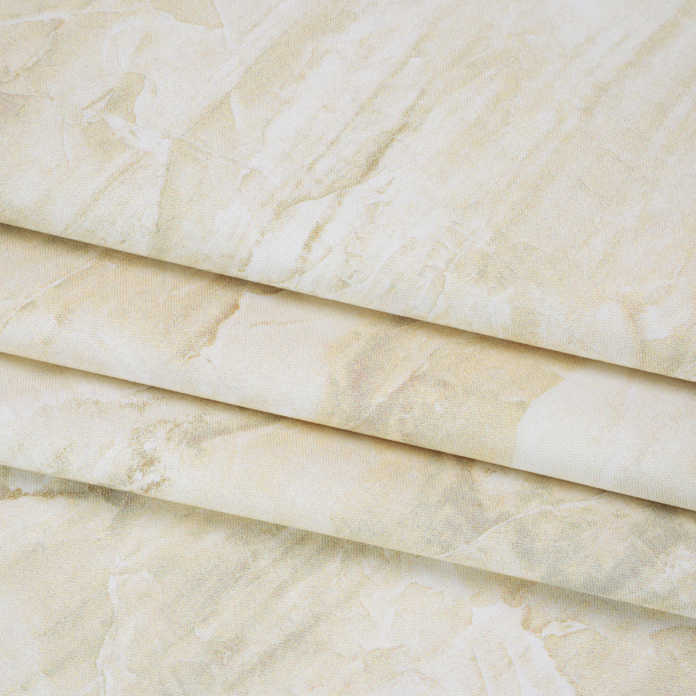 Stonehenge Wide Backing Quilting Cotton by Northcott - Cream Marble 10 Abstract Stone, 108" Width - Surfaces Wide Backing Collection - Folded