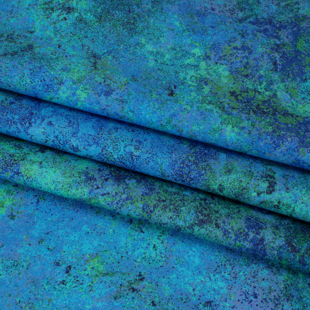 Stonehenge Wide Backing Quilting Cotton by Northcott - Blue Lagoon Textural Abstract, 108" Width - Multi Mixers Wide Backing Collection - Folded