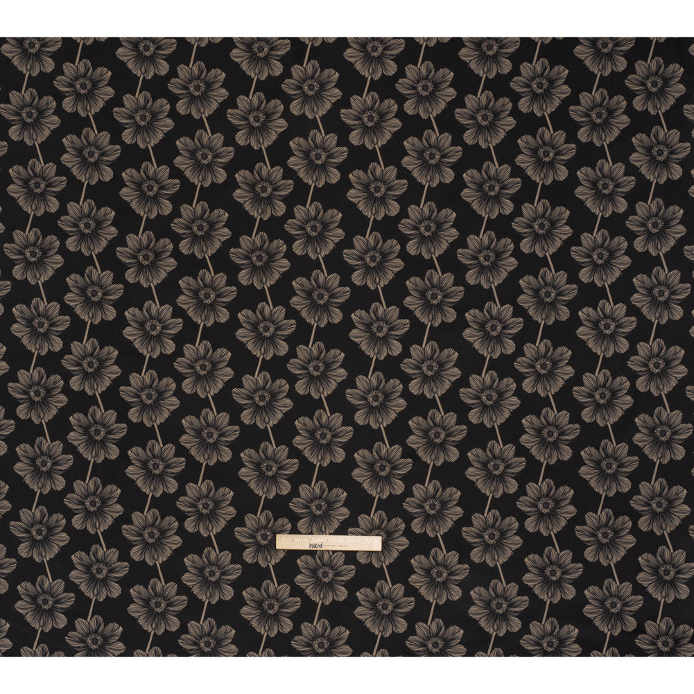 Printed Quilting Cotton by Anna Maria Textiles for Northcott - Silvertone Anemone Floral - Indelible Collection - Full