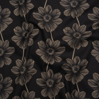 Printed Quilting Cotton by Anna Maria Textiles for Northcott - Silvertone Anemone Floral - Indelible Collection