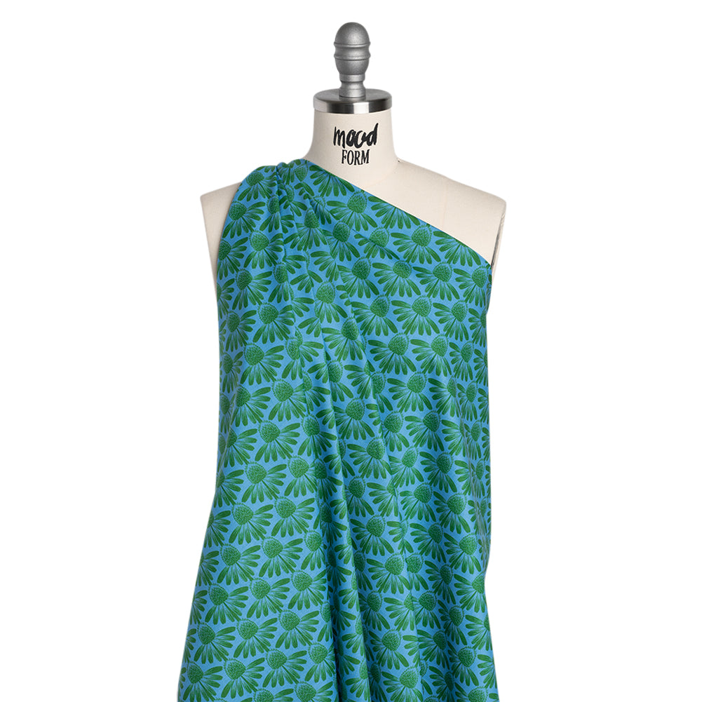Printed Quilting Cotton by Anna Maria Textiles for Northcott - Pool Coneflower Floral - Indelible Collection - Drape