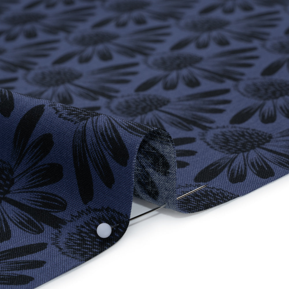 Printed Quilting Cotton by Anna Maria Textiles for Northcott - Night Coneflower Floral - Indelible Collection - Detail