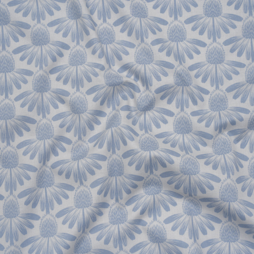Printed Quilting Cotton by Anna Maria Textiles for Northcott - Sky Coneflower Floral - Indelible Collection