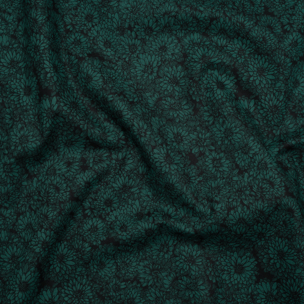 Printed Quilting Cotton by Anna Maria Textiles for Northcott - Seaweed Mums Floral - Indelible Collection