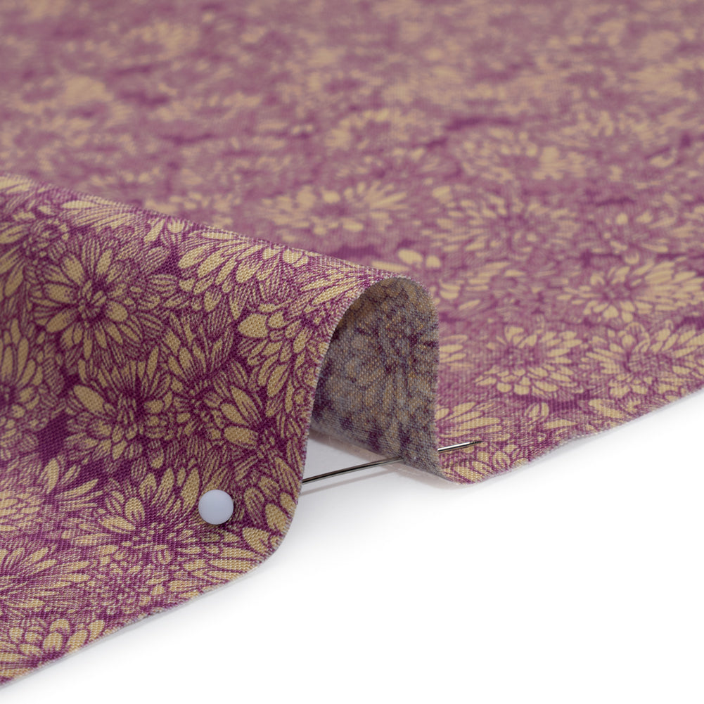 Printed Quilting Cotton by Anna Maria Textiles for Northcott - Mauve Mums Floral - Indelible Collection - Detail