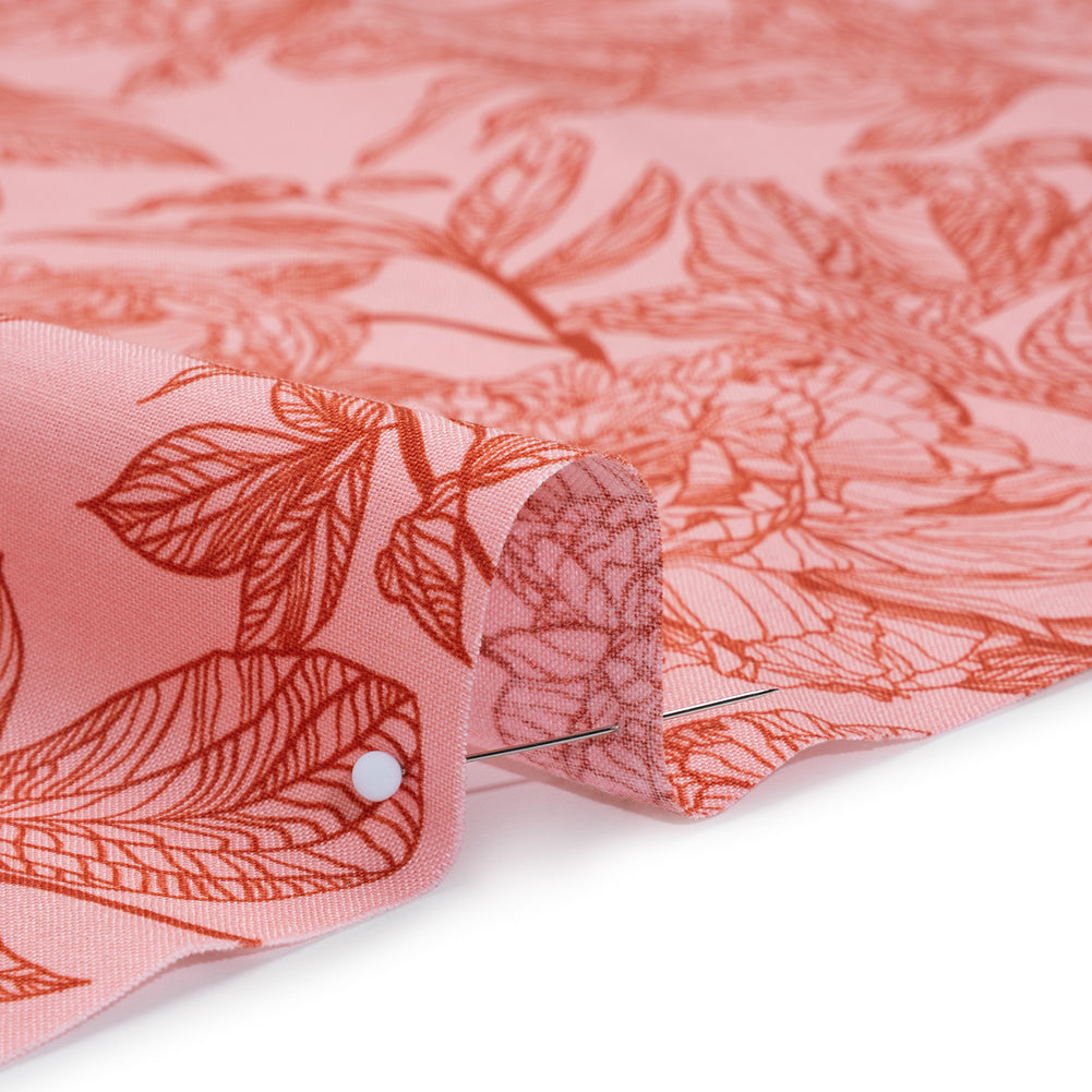 Printed Quilting Cotton by Anna Maria Textiles for Northcott - Rouge Peony Floral - Indelible Collection - Detail