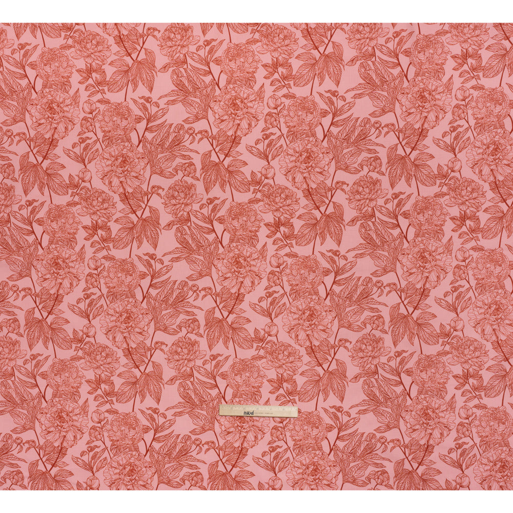 Printed Quilting Cotton by Anna Maria Textiles for Northcott - Rouge Peony Floral - Indelible Collection - Full
