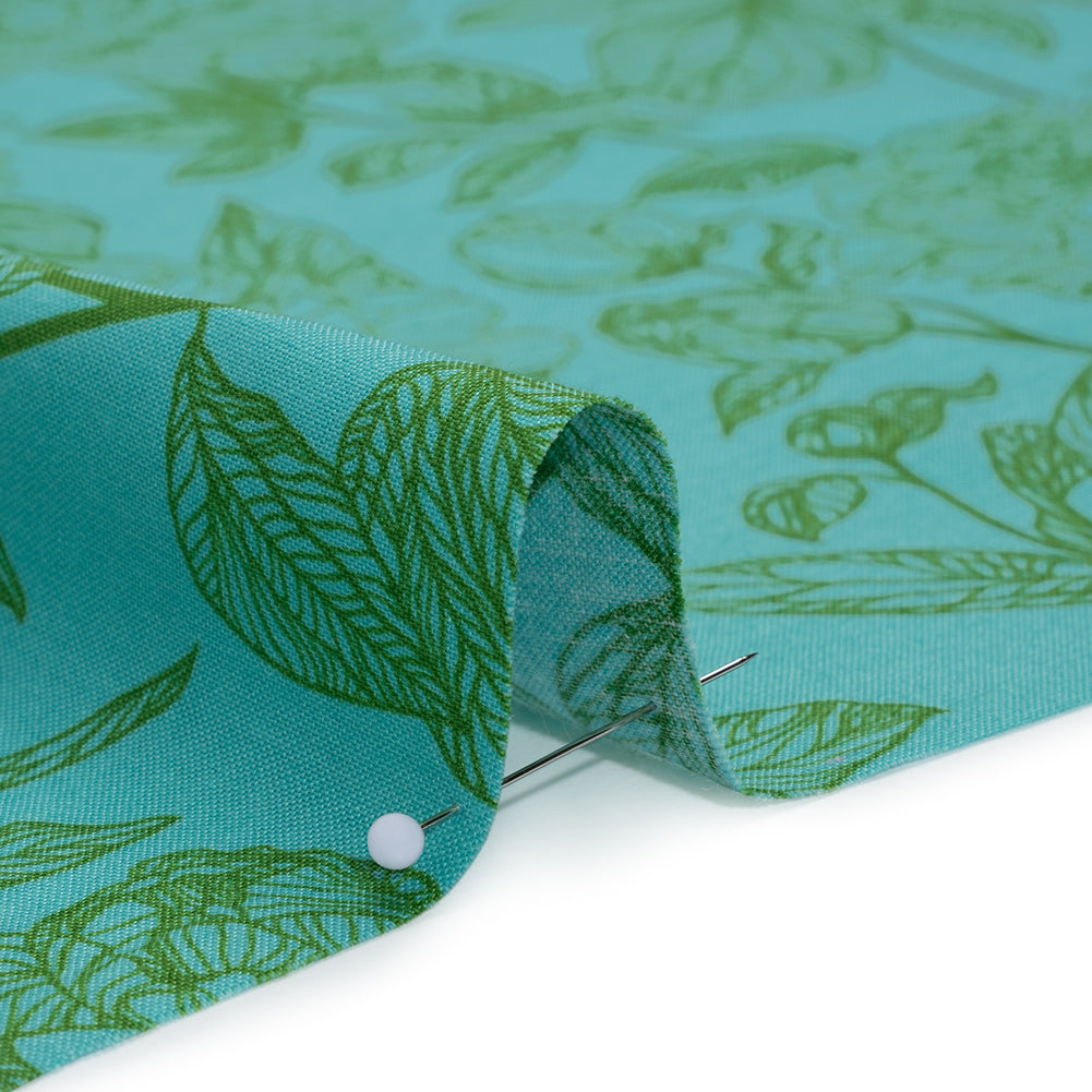 Printed Quilting Cotton by Anna Maria Textiles for Northcott - Jade Peony Floral - Indelible Collection - Detail
