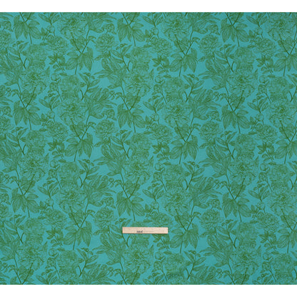 Printed Quilting Cotton by Anna Maria Textiles for Northcott - Jade Peony Floral - Indelible Collection