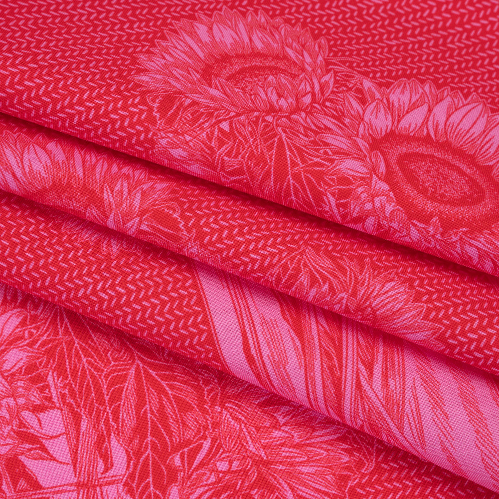 Printed Quilting Cotton by Anna Maria Textiles for Northcott - Candy Sunflowers Floral - Indelible Collection - Folded