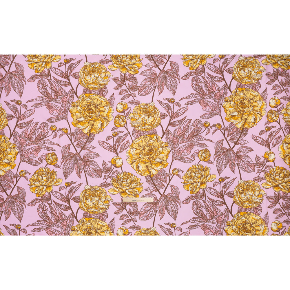Wide Backing Quilting Cotton by Anna Maria Textiles for Northcott, 108" Wide - Sunshine Peony Floral - Indelible Wide Backing Collection - Full