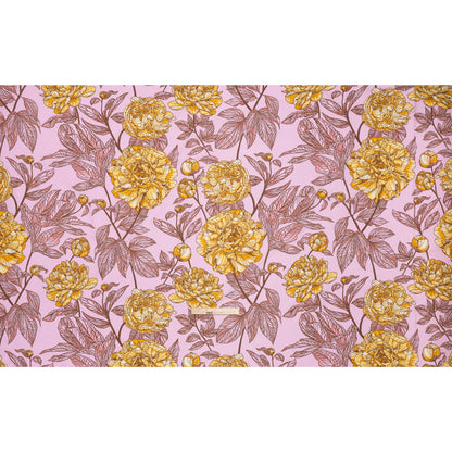 Wide Backing Quilting Cotton by Anna Maria Textiles for Northcott, 108" Wide - Sunshine Peony Floral - Indelible Wide Backing Collection
