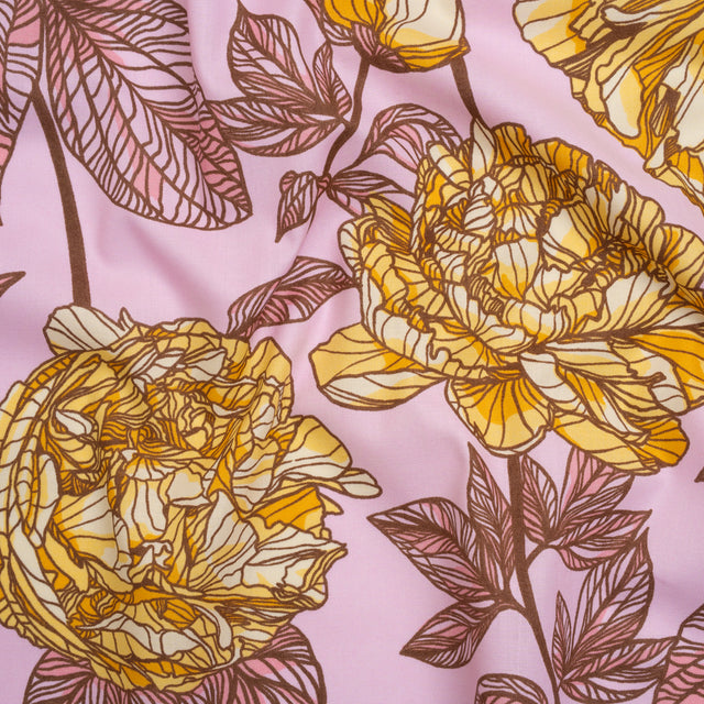 Wide Backing Quilting Cotton by Anna Maria Textiles for Northcott, 108" Wide - Sunshine Peony Floral - Indelible Wide Backing Collection
