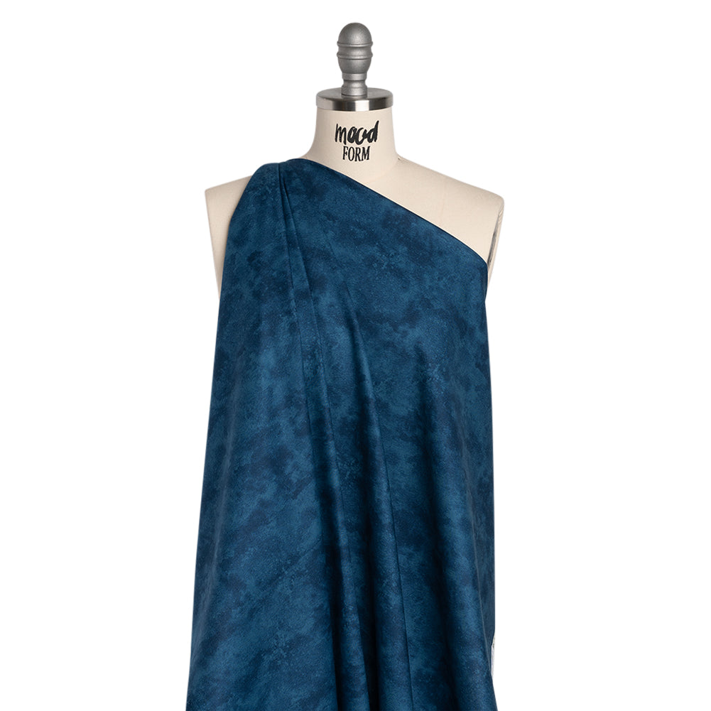 Printed Quilting Cotton by Deborah Edwards Northcott Studio - Moody Blues Fresco Texture - Toscana Collection - Folded