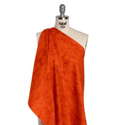 Printed Quilting Cotton by Deborah Edwards Northcott Studio - Fire Coral Fresco Texture - Toscana Collection Folded