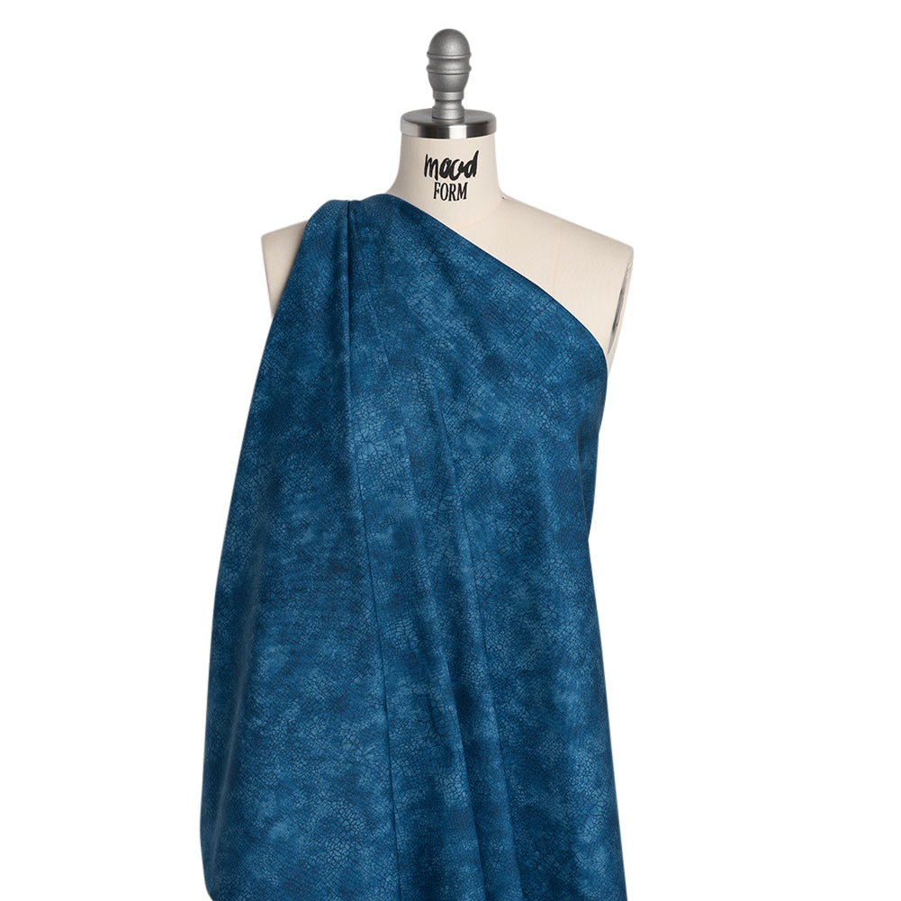 Wide Backing Quilting Cotton by Northcott, 108" Wide - Blue Bayou Abstract Texture - Crackle Wide Backing Collection - Drape