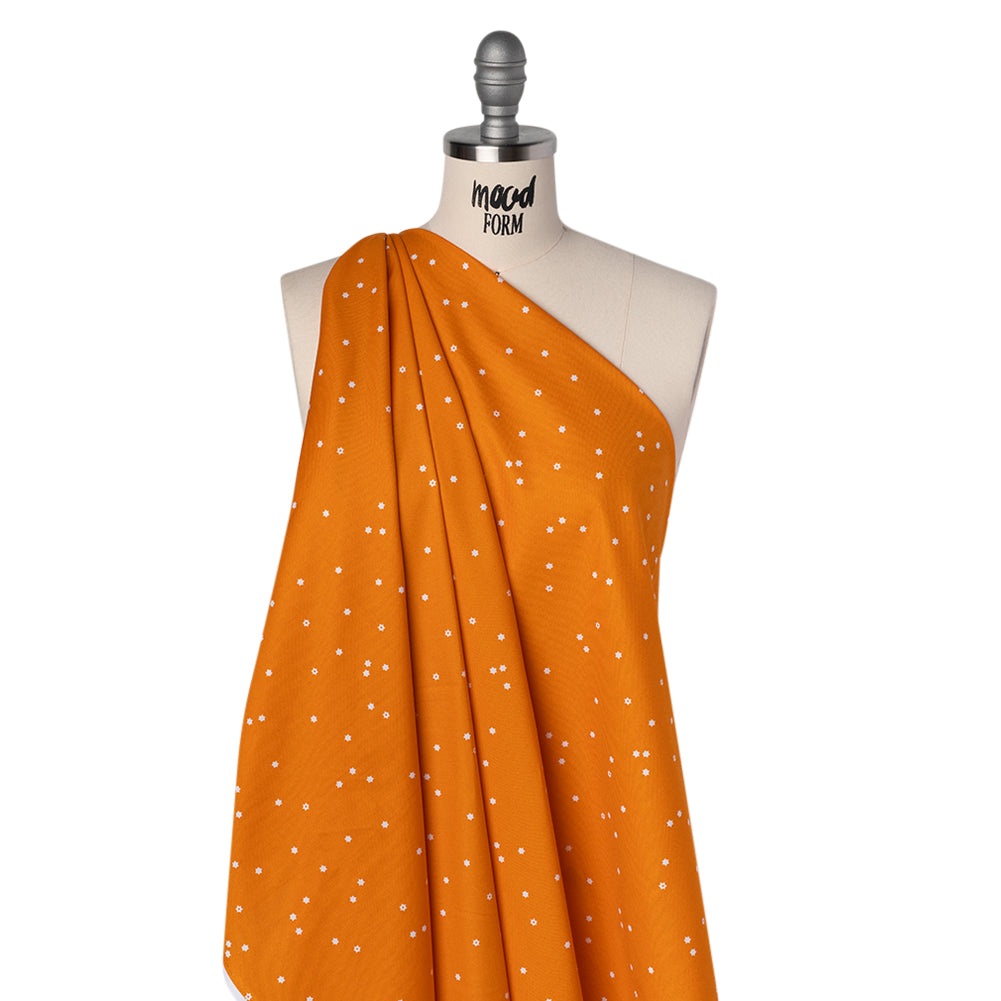 Printed Quilting Cotton by Ghazal Razavi for FIGO Studio - Orange Flowers - Seasons Basics Collection - Folded