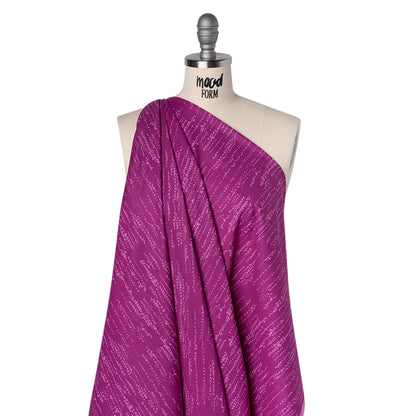 Printed Quilting Cotton by Ghazal Razavi for FIGO Studio - Fuchsia Grass Patch - Seasons Basics Collection Folded