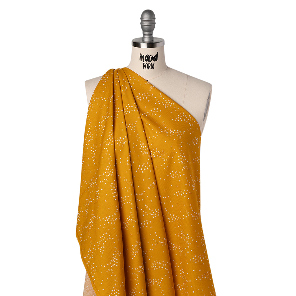 Printed Quilting Cotton by Ghazal Razavi for FIGO Studio - Yellow Birds - Seasons Basics Collection - Folded
