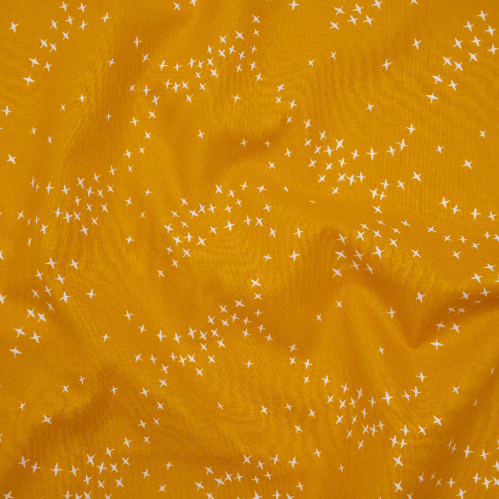 Printed Quilting Cotton by Ghazal Razavi for FIGO Studio - Yellow Birds - Seasons Basics Collection - Drape