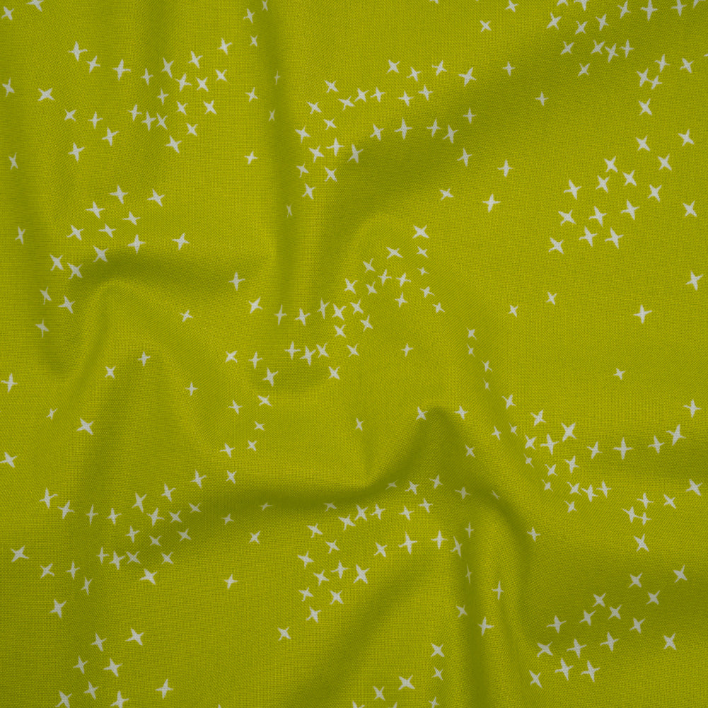 Printed Quilting Cotton by Ghazal Razavi for FIGO Studio - Pistachio Birds - Seasons Basics Collection Drape