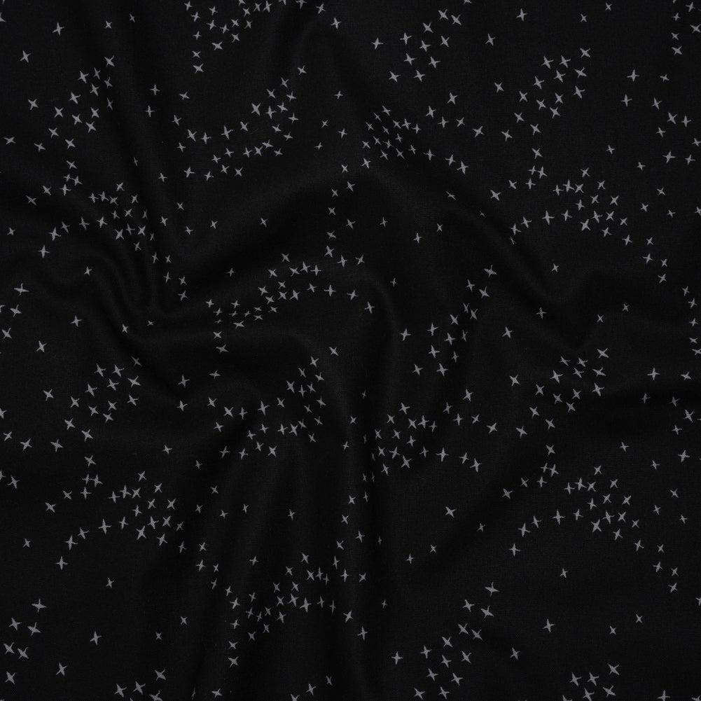 Printed Quilting Cotton by Ghazal Razavi for FIGO Studio - Black Birds - Seasons Basics Collection Drape