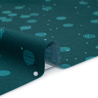 Printed Quilting Cotton by Ghazal Razavi for FIGO Studio - Teal Snow Textured Circles and Spots - Seasons Basics Collection