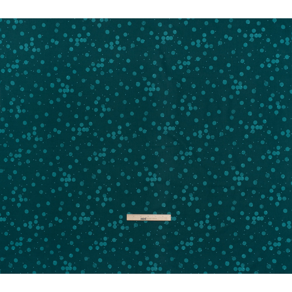 Printed Quilting Cotton by Ghazal Razavi for FIGO Studio - Teal Snow Textured Circles and Spots - Seasons Basics Collection - Full - Image 5 of 6