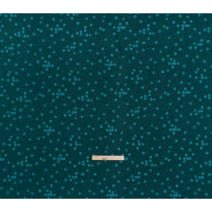 Printed Quilting Cotton by Ghazal Razavi for FIGO Studio - Teal Snow Textured Circles and Spots - Seasons Basics Collection