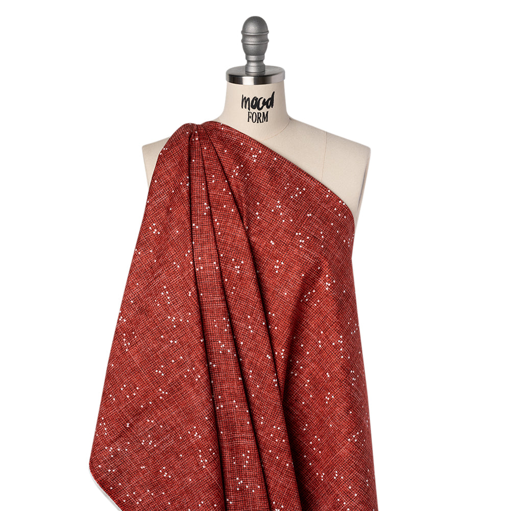 Printed Quilting Cotton by Ghazal Razavi for FIGO Studio - Red Checks and Stars - Stash Collection - Folded